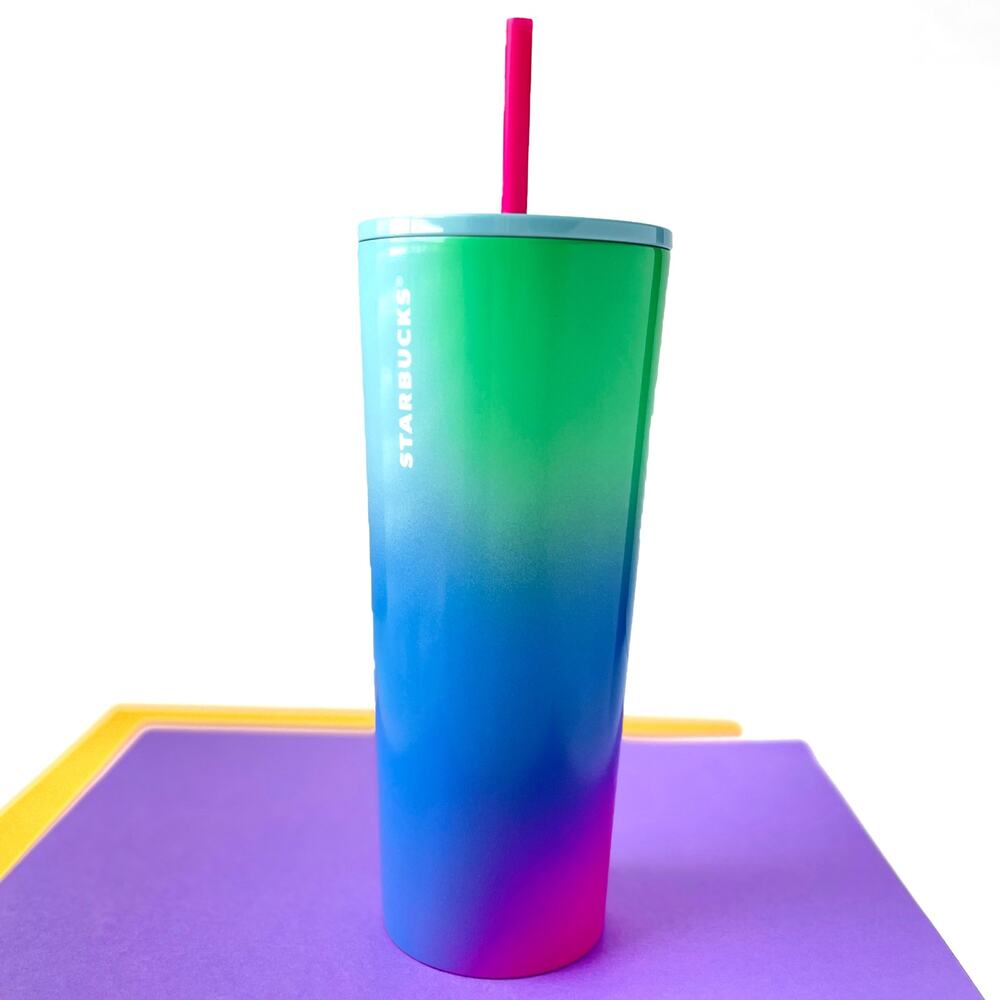 Starbucks Rainbow Bright Tumbler Cup Venti - Ombre Gradient Reusable